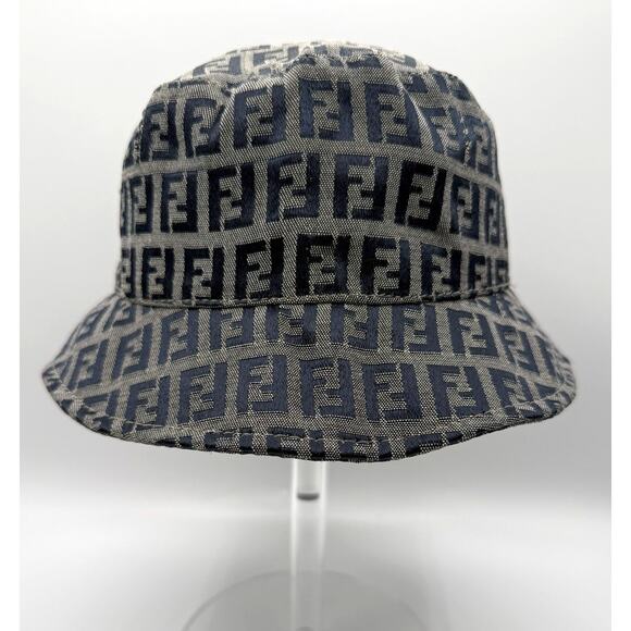 Fendi FF Dark Blue Jacquard Bucket Hat No Size Tag main image 8